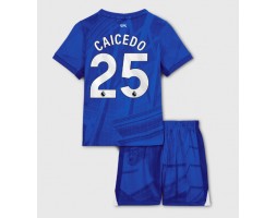 Chelsea Moises Caicedo #25 Primera Equipación Niños 2025-26 Manga Corta (+ Pantalones cortos)